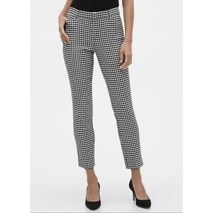 GAP Signature Skinny Ankle Pants Womens 12 Black White Gingham Check